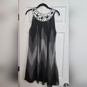 Maggy London Black Dress with Silver Embellishments
